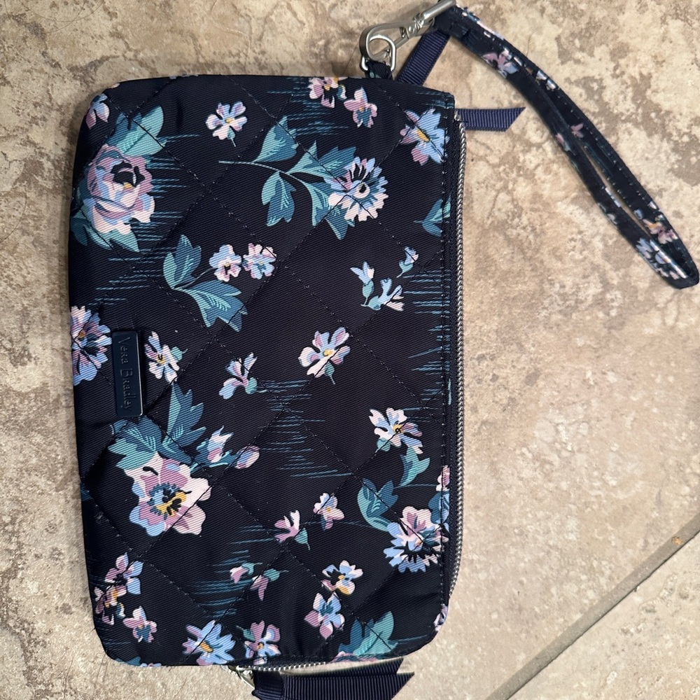 Vera Bradley Midnight Floral Quilted Wristlet